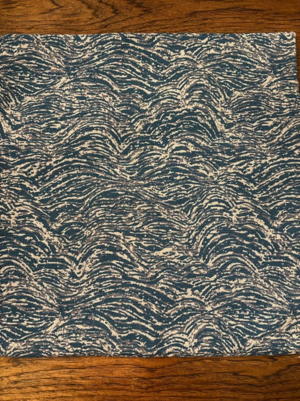 Sunbrella 20” Blue Ivory Textured Wave Pillow Cover Coastal Indoor Outdoor